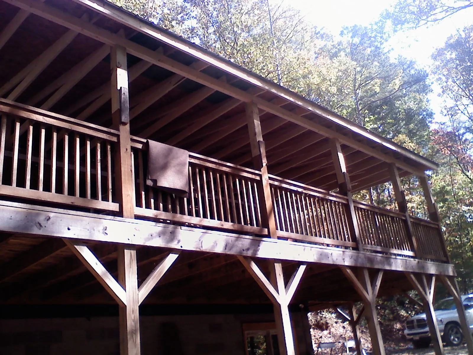 Timber framing under a new elevated porch and deck — Roof Leak Repair in Bergton by Roofing Brothers
